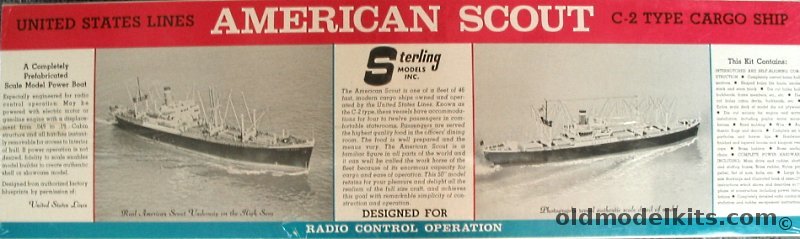 Sterling 1/96 USL American Scout C-2 Cargo Ship -  For R/C or Static Display, B18-M plastic model kit